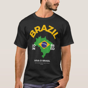 T-shirt Drapeau Brésilien Idée Pour Hommes & Carte Brésili