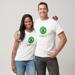 T-shirt Drapeau brésilien sur un football Brésil