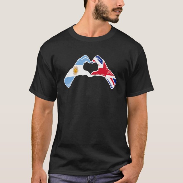 T-shirt Drapeau britannique argentin - Argentine Royaume-U (Devant)
