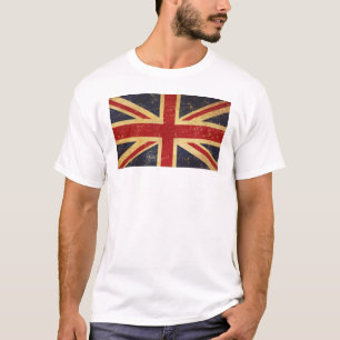 T-shirt Drapeau britannique Union Jack Vintage blanc