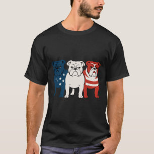 T-shirt Drapeau Bulldog 4 juillet Amoureux des chiens Homm