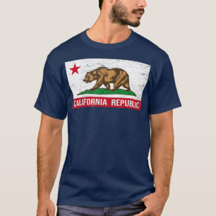 T-shirt Drapeau Californie CA Distorsion Design C
