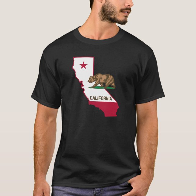 T-shirt Drapeau californien Silhouette (Devant)