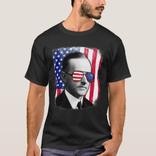 T-shirt Drapeau Calvin Coolidge Us 4 juillet