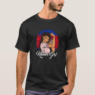 T-shirt Drapeau cambodgien Cambodge fille cambodgienne