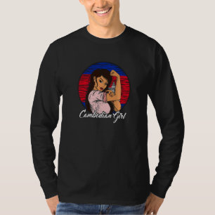 T-shirt Drapeau cambodgien Cambodge fille cambodgienne 1