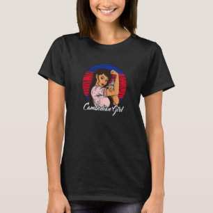T-shirt Drapeau cambodgien Cambodge fille cambodgienne 1