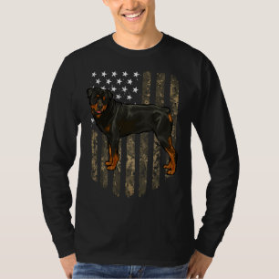 T-shirt Drapeau Camo-Américain Rottweiler 4 juillet États-