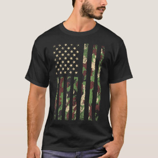 T-shirt Drapeau Camo Américain Usa Camouflage Hommes Garço