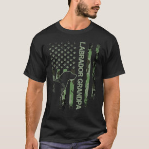 T-shirt Drapeau Camo Fier Labrador Retriever Grand-père La