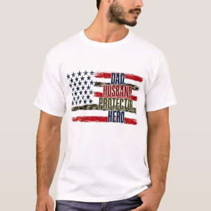 T-shirt Drapeau camouflage Fête des Pères, Papa, Mari Prot