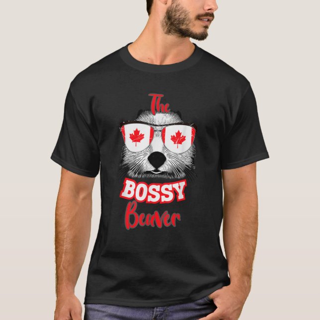T-shirt Drapeau canadien 1er juillet Le castor de Bossy Ca (Devant)