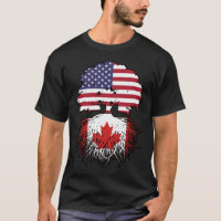 Drapeau canadien américain des racines d'arbre