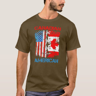 T-shirt Drapeau canadien américain Fête du Canada Hommes F