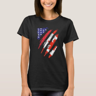 T-shirt Drapeau canadien américain USA Patriot Heritage Mo
