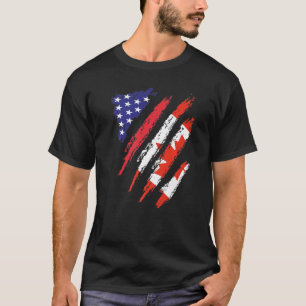 T-shirt Drapeau canadien américain USA Patriot Heritage Mo