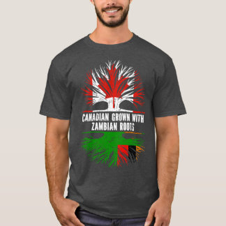 T-shirt Drapeau canadien avec racine zambienne Canada