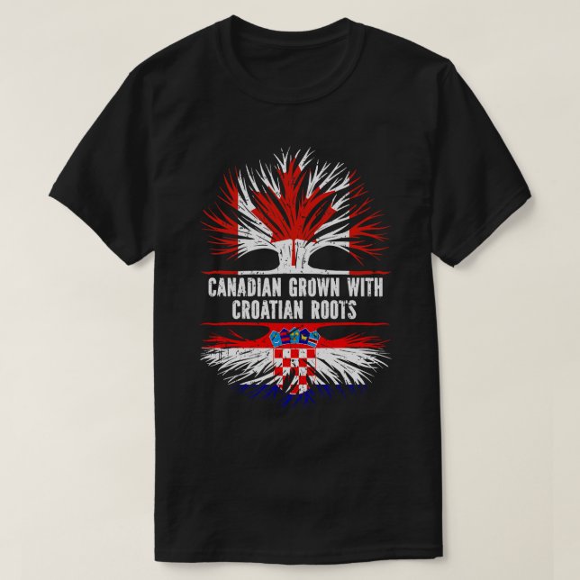T-shirt Drapeau canadien avec racines croates Canada (Design devant)