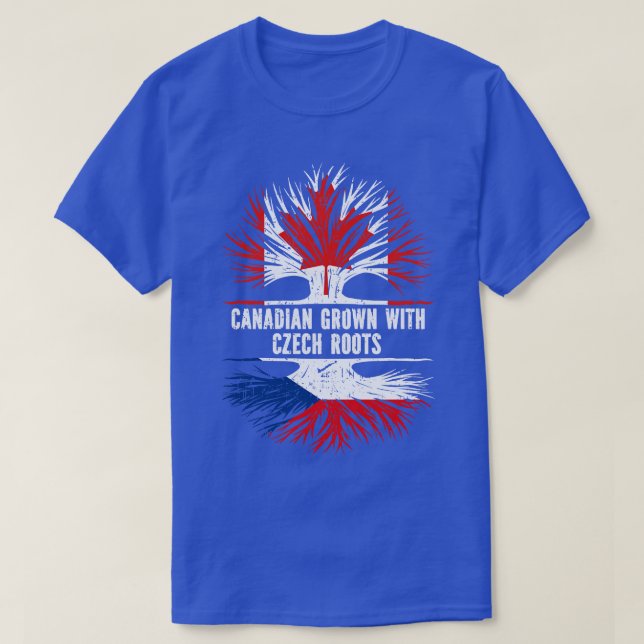 T-shirt Drapeau canadien avec Racines tchèques Canada (Design devant)