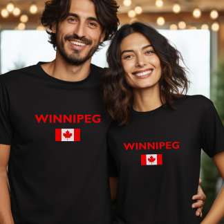 T-shirt Drapeau canadien de Winnipeg Canada couleur foncée