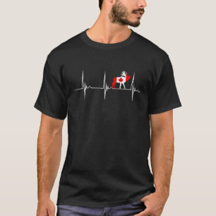 T-shirt Drapeau canadien d'orignal EKG Pulse Drapeau canad