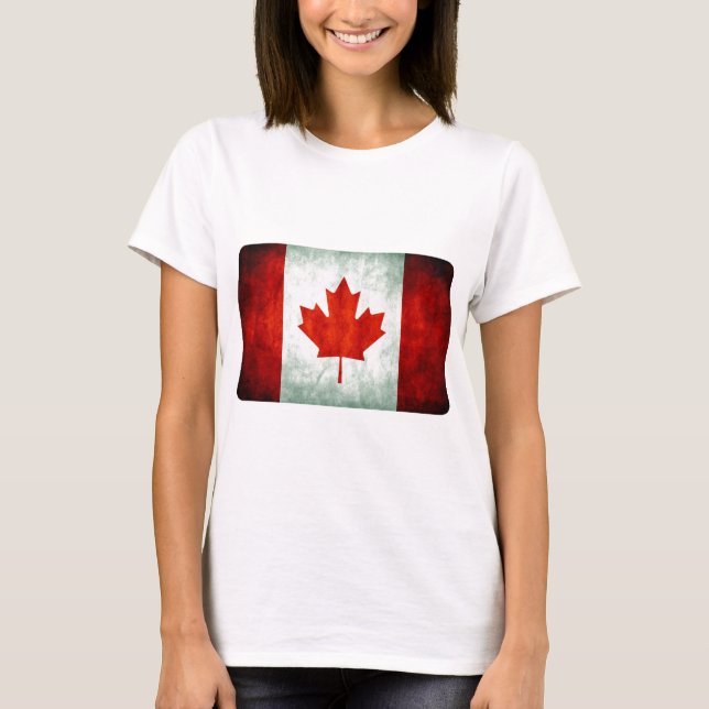 T-shirt Drapeau canadien en détresse (Devant)