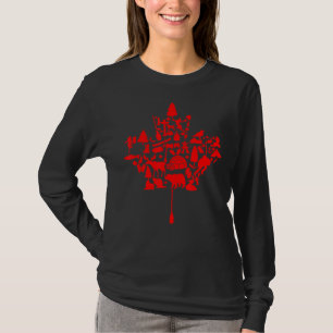 T-shirt Drapeau canadien Feuille d'érable de la fête du Ca