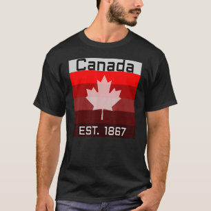 T-shirt Drapeau canadien Feuille d'érable Est 1867 Hommes