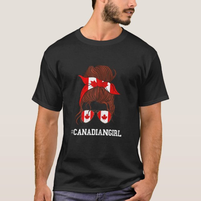 T-shirt Drapeau canadien Fille Sunglass Racine canadienne (Devant)