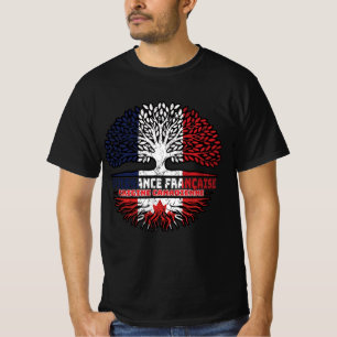 T-shirt drapeau canadien France Arbre