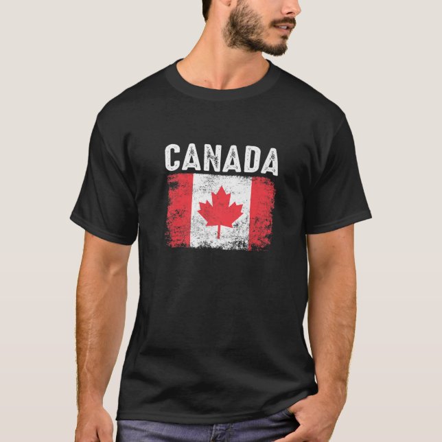 T-shirt Drapeau canadien vintage (Devant)