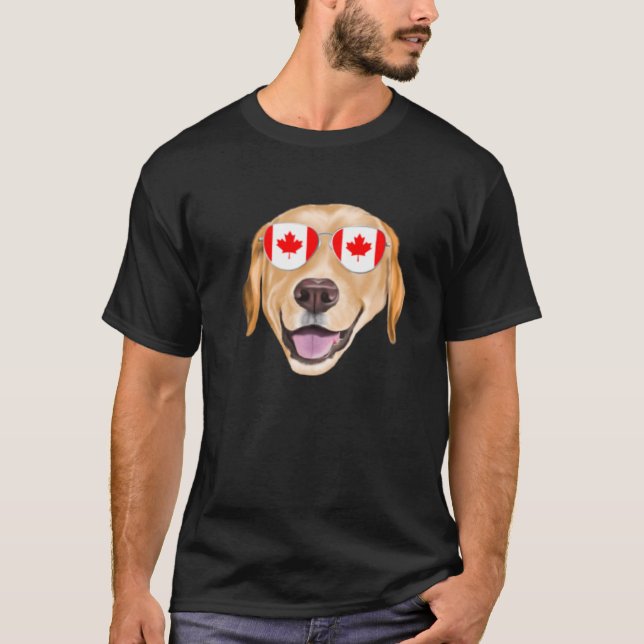 T-shirt Drapeau canadien Yellow Labrador Retriever Dog Can (Devant)