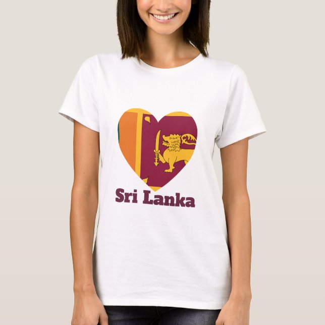 T-shirt Drapeau cardiaque du Sri Lanka (Devant)