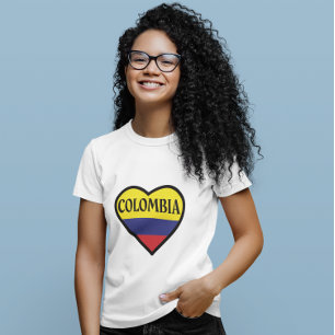 T-shirt Drapeau cardiaque en Colombie blanc