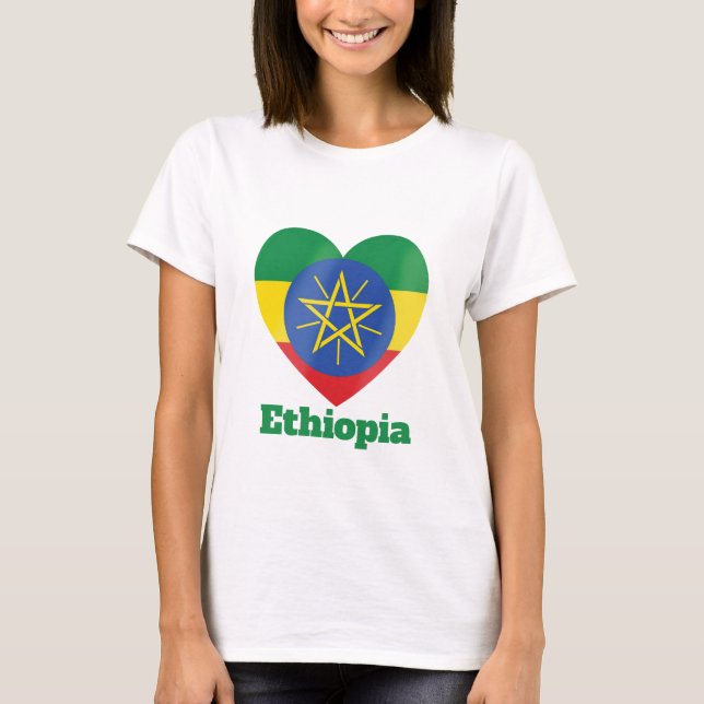 T-shirt Drapeau cardiaque en Éthiopie (Devant)