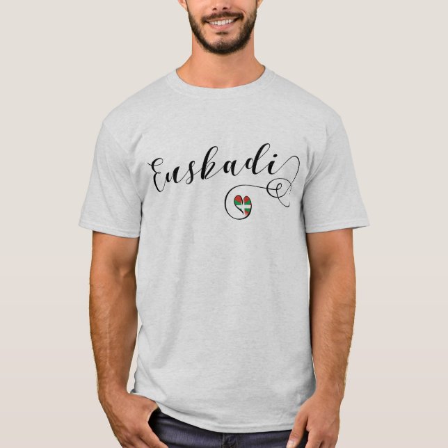 T-shirt Drapeau cardiaque Euskadi, Pays basque (Devant)