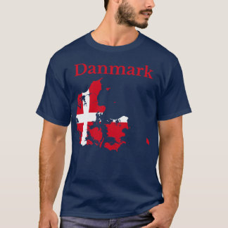 T-shirt Drapeau Carte Danemark