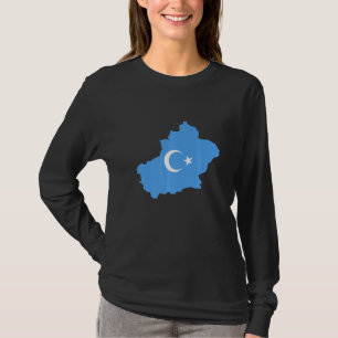 T-shirt Drapeau Carte du Turkestan oriental