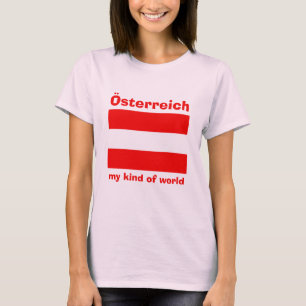 T-Shirt Drapeau + Carte + Texte Autriche