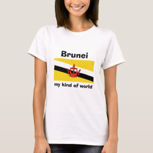 T-Shirt Drapeau + Carte + Texte Brunei