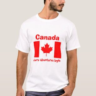 T-Shirt Drapeau + Carte + Texte Canada