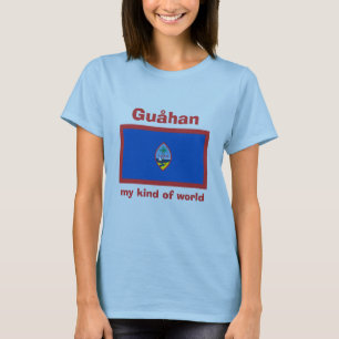 T-Shirt Drapeau + Carte + Texte de Guam