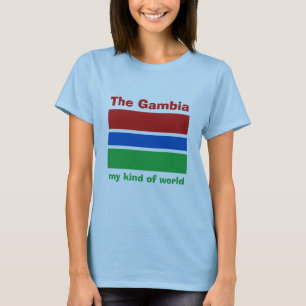 T-Shirt Drapeau + Carte + Texte de la Gambie