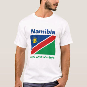 T-Shirt Drapeau + Carte + Texte de Namibie
