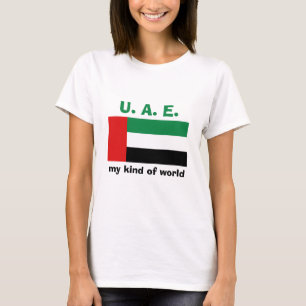 T-Shirt Drapeau + Carte + Texte des Émirats Arabes