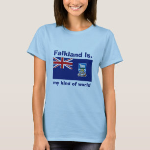 T-Shirt Drapeau + Carte + Texte des Îles Malouines