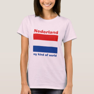T-Shirt Drapeau + Carte + Texte des Pays-Bas