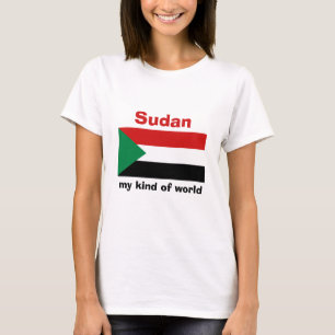 T-Shirt Drapeau + Carte + Texte du Soudan