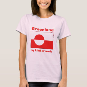 T-Shirt Drapeau + Carte + Texte Groenland