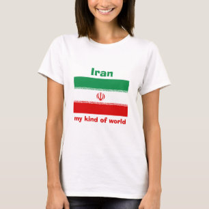 T-Shirt Drapeau + Carte + Texte Iran